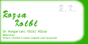 rozsa kolbl business card